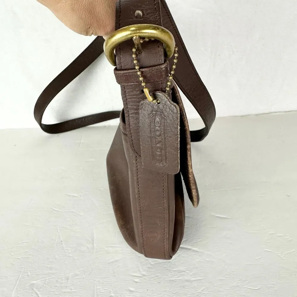 Vintage Coach 4150 Fletcher Saddle Crossbody Bag Brown